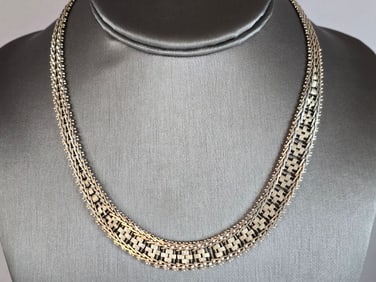 Womens Vintage Estate Sterling Silver Italian Necklace