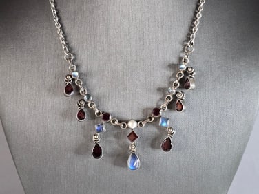 Womens Vintage Estate Sterling Silver Modernist Necklace