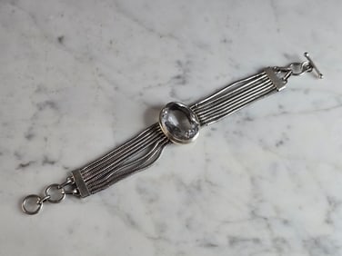 Womens Vintage Estate Sterling Silver Modernist Bracelet