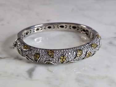 Womens Vintage Estate Sterling Silver Bangle Bracelet
