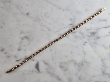 Womens Vintage Estate 14k Yellow Gold Ruby Tennis Bracelet