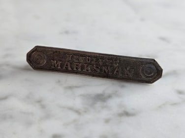 Vintage Estate Sterling Silver Military Revolver Marksman Pin