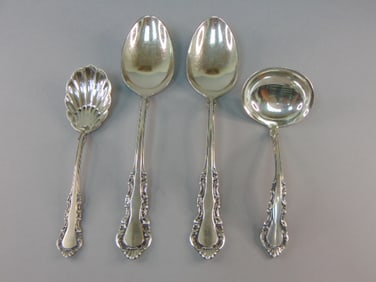 4pc Antique Reed Barton Sterling Silver Serving Spoons