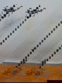 ARTS & CRAFTS WROUGHT IRON ANDIRONS YELLIN ?