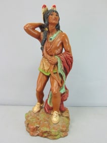 Vintage 1976 Universal Statuary Corp Native American Indian Brave Statue