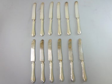 Vintage Towle Sterling Silver Monogram Knives 12pcs