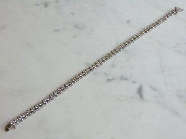 Womens Vintage Estate Sterling Silver CZ Bracelet