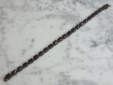 Womens Vintage Sterling Silver Rhodolite Bracelet