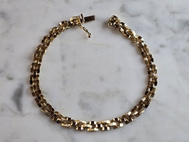 Womens Vintage Estate 14K Yellow Gold Italian Bracelet