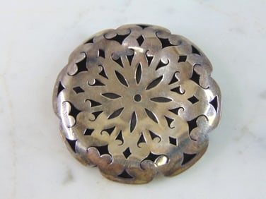 Womens Vintage Estate Sterling Silver Modernist Brooch