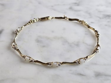 Women's Vintage Estate 10K Yellow Gold Opal Bracelet