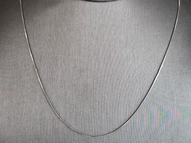 Womens Vintage Estate 14K White Gold Fine Box Link Necklace