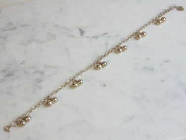 Womens Sterling Silver Charm Bracelet