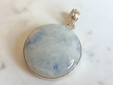 Womens Vintage Estate Sterling Silver Quartz Pendant