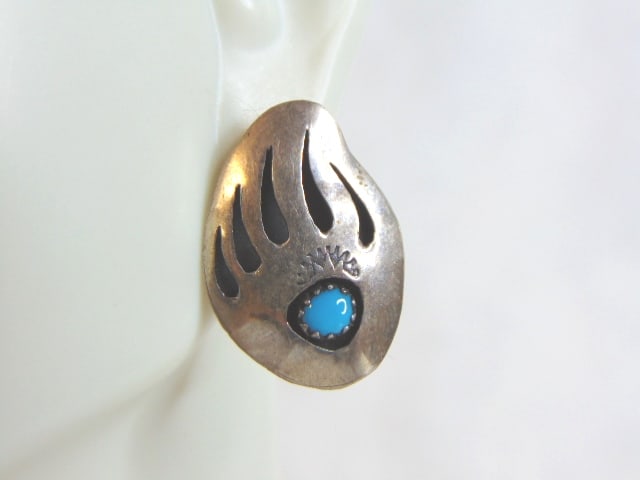 Womens Vintage Sterling Silver Southwestern Earrings (1 of 3)