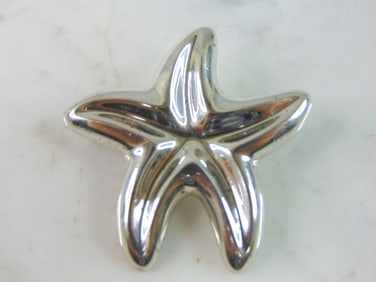 Womens Vintage Estate Sterling Silver Sea Star Brooch