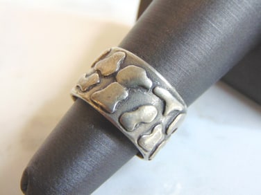 Womens Vintage Estate Sterling Silver Modernist Ring