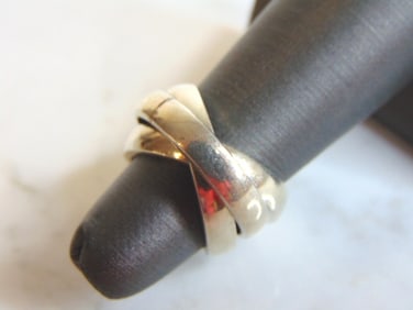 Womens Vintage Estate Sterling Silver Trinity Ring