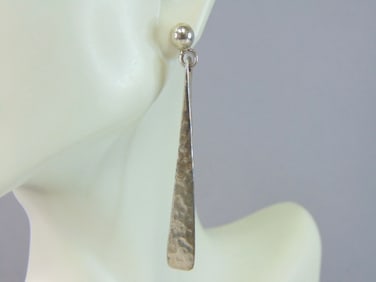 Womens Vintage Estate Sterling Silver Dangle Earrings