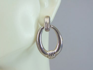 Womens Vintage Estate Sterling Silver Dangle Earrings