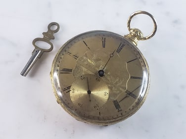 Antique French 18k Yellow Gold Charles Oudin Pocket Watch