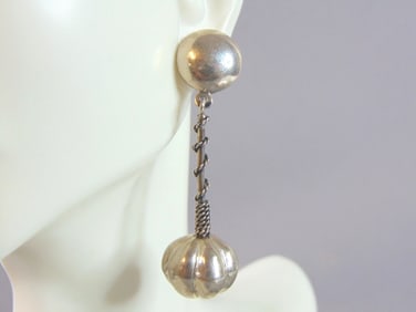Womens Vintage Estate Sterling Silver Dangle Earrings