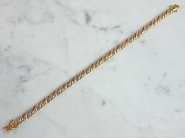 Womens Vintage Sterling Silver Gold Tone Bracelet
