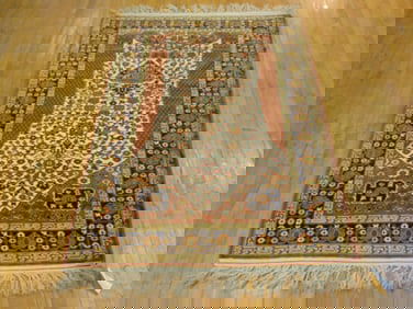 Vintage Estate Semi-Antique Handmade Kazak Design Rug