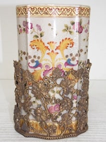 VICTORIAN ART NOUVEAU STYLE FLORAL PORCELAIN VASE