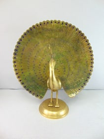 Decorative Vintage Brass Peacock