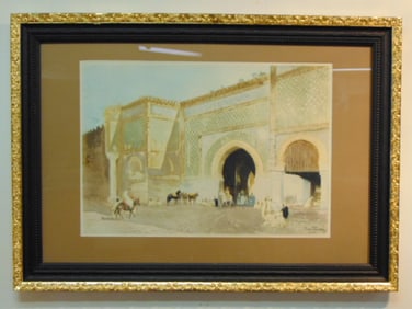 Vintage Antique Aquatint Etching Print Maurice Romberg