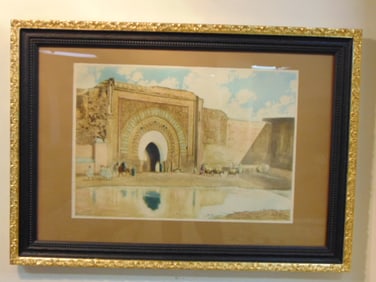 Vintage Antique Aquatint Etching Print Maurice Romberg