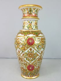 Decorative Hand Painted Natural Marble Vase