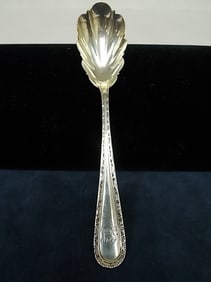 ANTIQUE .925 STERLING SILVER GALI & BRO SCALLOPED SPOON
