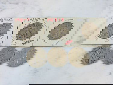 LOT OF (6) WALKING LIBERTY COINS SILVER HALVES 1918-D