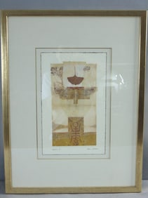 Vintage Estate Artist Signed Framed Talisman II Engraving Jokelson Art Print