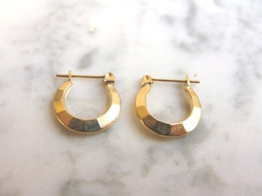 Pr Womens 14K Yellow Gold Hoop Earrings