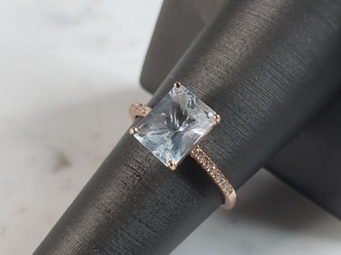 Womens Vintage Estate 14K Rose Gold Diamond Ring