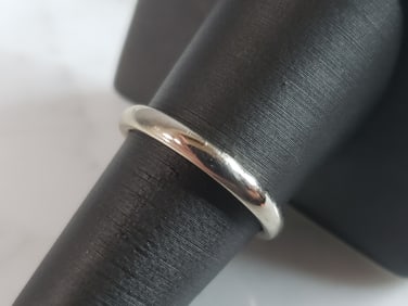Vintage Estate 14K White Gold Wedding Band Ring
