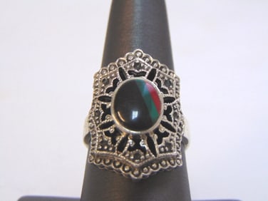 Womens Vintage Sterling Silver Southwestern Ring