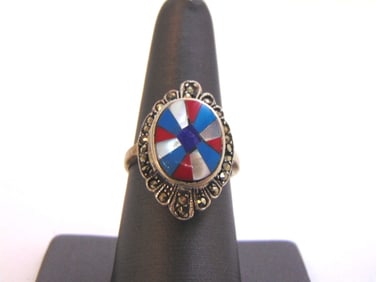 Womens Sterling Silver Southwestern Style Ring