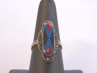 Womens Sterling Silver Southwestern Style Ring