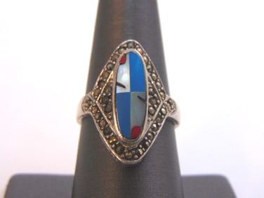 Womens Sterling Silver Southwestern Style Ring