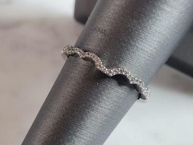 Womens Estate Sterling Silver CZ Spacer Ring