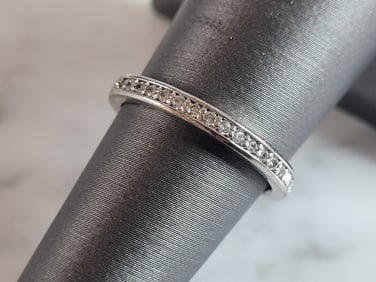 Womens Estate Sterling Silver CZ Ring