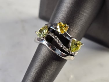 Womens Vintage Estate Sterling Silver Modernist Ring