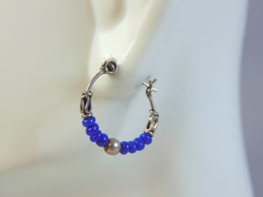 Vintage Estate Sterling Silver Hoop Earrings