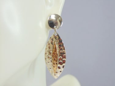 Womens Vintage Sterling Silver Modernist Earrings