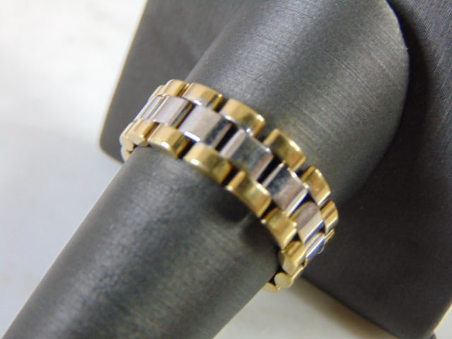 Mens Vintage Estate 18k Gold Link Ring (1 of 5)