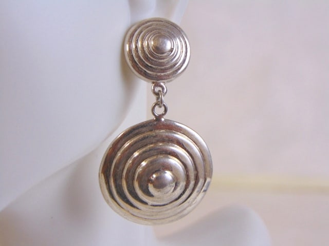 Womens Sterling Silver Modernist Dangle Earrings (1 of 3)
